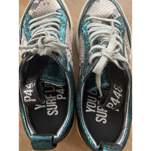 P448 Women's Soho Crackled & Snake-embossed Leather sneakers size 38 - Picture 5 of 14